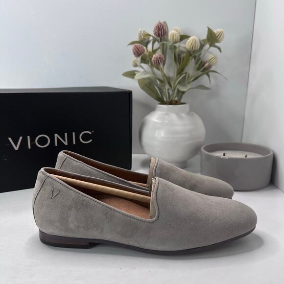Vionic Willa Slip-on Suede Slip On Flat Dark Taupe Women 6M Tried On - Picture 4 of 10